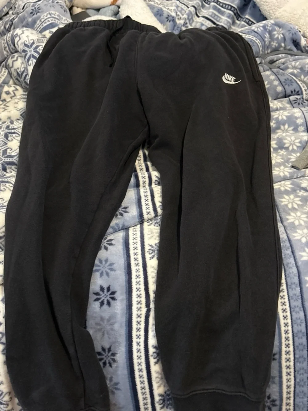 Nike Kids Black Jogger Sweatpants with White Swoosh